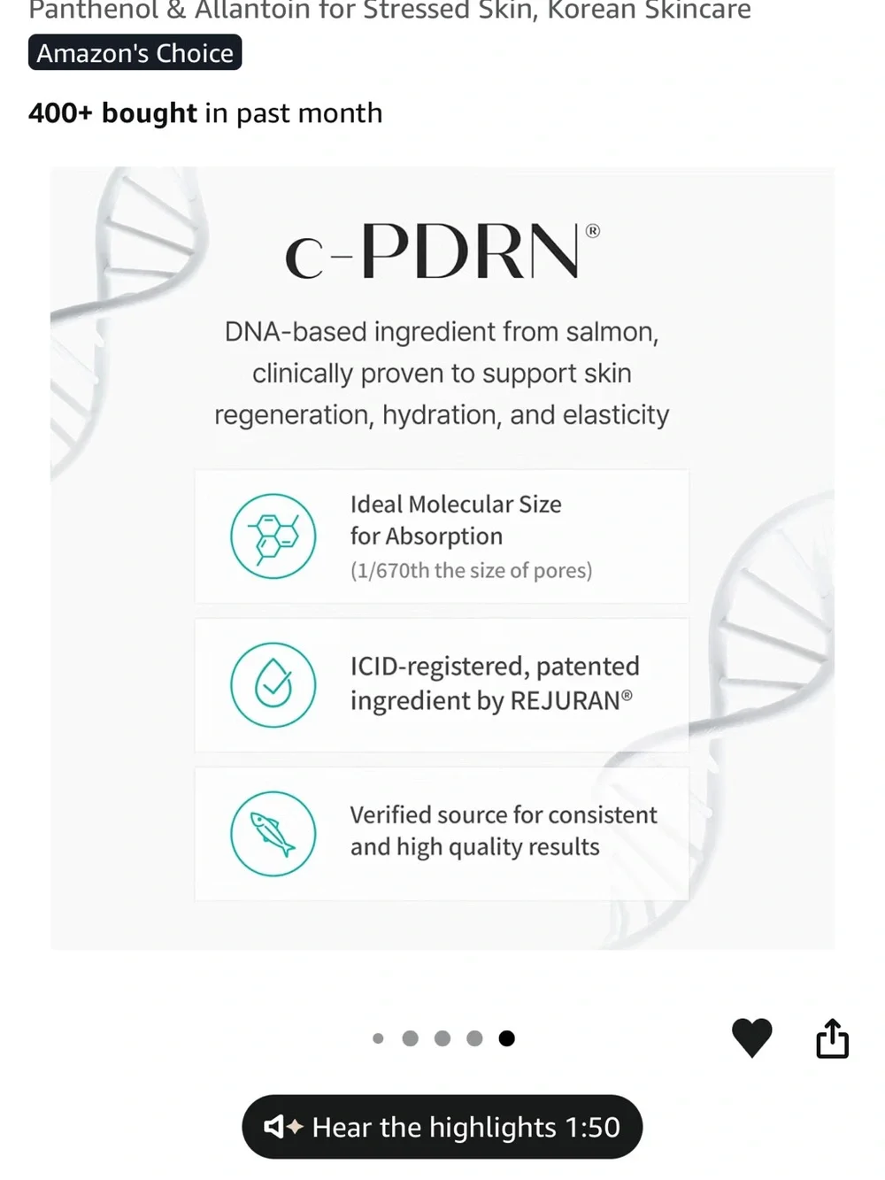 REJURAN Skin Protection Mask Premium care with cPDRN (Total 5)